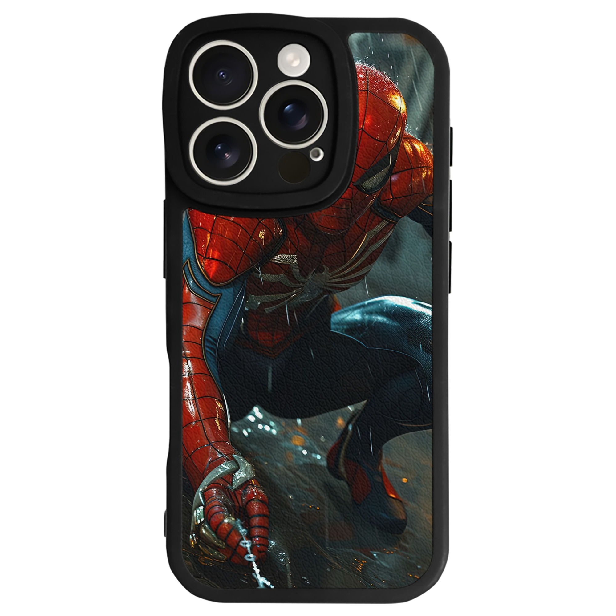 Spider Man スパイダーマン 【iPhone 16シリーズ対応】シリコンスマホケース（レザー調） 材質：シリコン